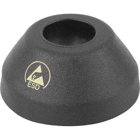 Kipp Plate Antistatic, Anti-Slip Plate, Form:B, D=60, Thermoplastic Black K0415.12060